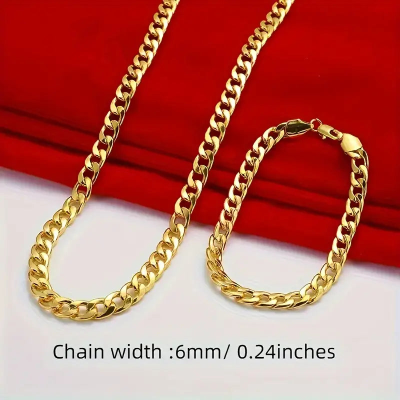 Fashion Hip Hop Bracelet & Necklace Set, For Men And Women