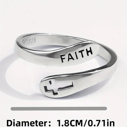 1pc Men's Cross Double Layer Punk Ring, Fashion Cool Open Ring, Simple Index Finger Ring