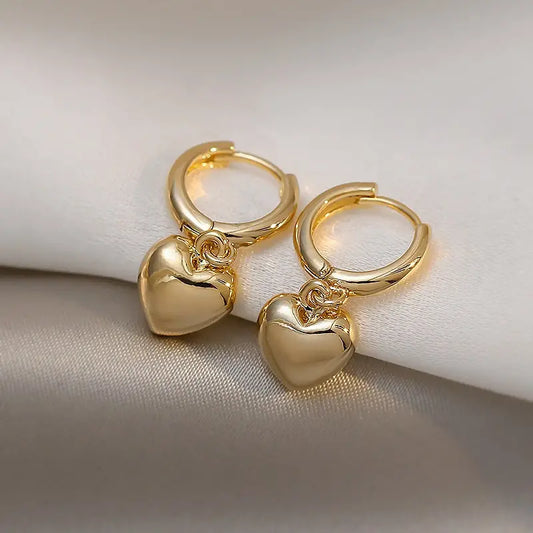 Small Peach Heart Earrings, Minimalist High-End Ear Buckles, Versatile Niche Design Jewelry For Women