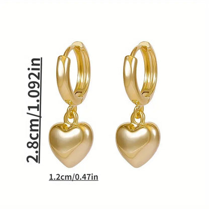Small Peach Heart Earrings, Minimalist High-End Ear Buckles, Versatile Niche Design Jewelry For Women