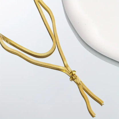 Gold Plated Stainless Steel Y-Necklace for Women