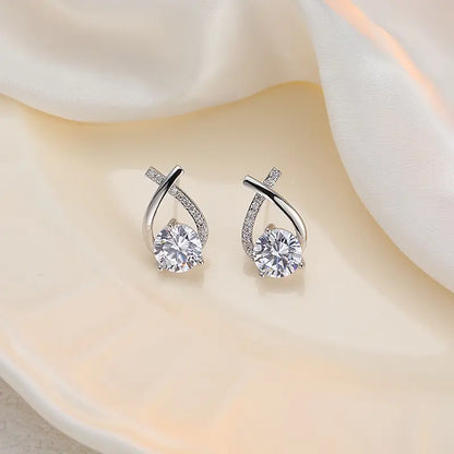 Creative Design Stud Earrings Alloy Jewelry Embellished With Rhinestones