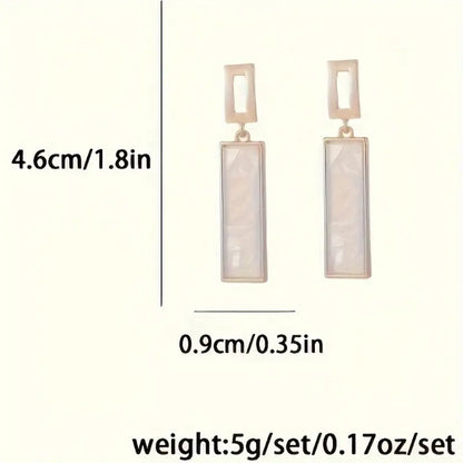 Elegant Long Pendant Earrings for Men - Stylish Copper with Cubic Zirconia