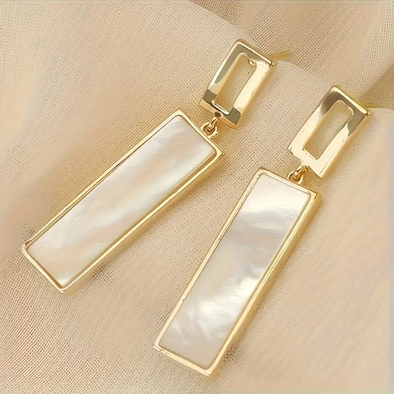 Elegant Long Pendant Earrings for Men - Stylish Copper with Cubic Zirconia