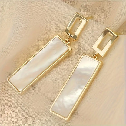 Elegant Long Pendant Earrings for Men - Stylish Copper with Cubic Zirconia