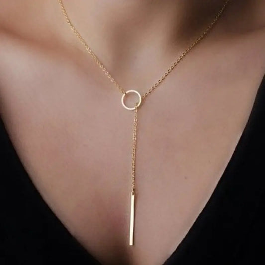 1pcs Metal Stick Pendant Necklace