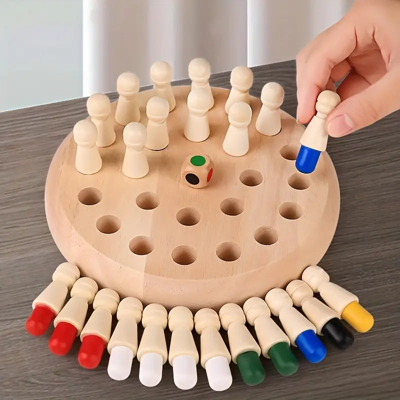 Wooden Memory Matchstick Chess Game – Olaless