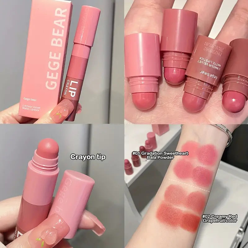Velvet Matte Lipstick Four-color Crayon Misty Color Pigment Brightening Makeup