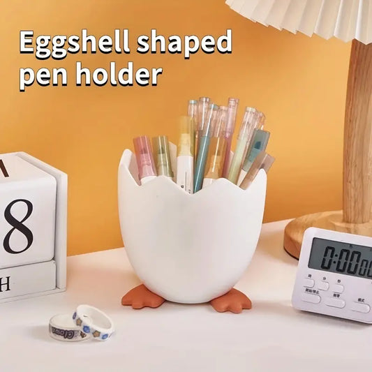 Modern Creative Desktop Pen Holder, Eggshell Stationery Storage Container Storage Box