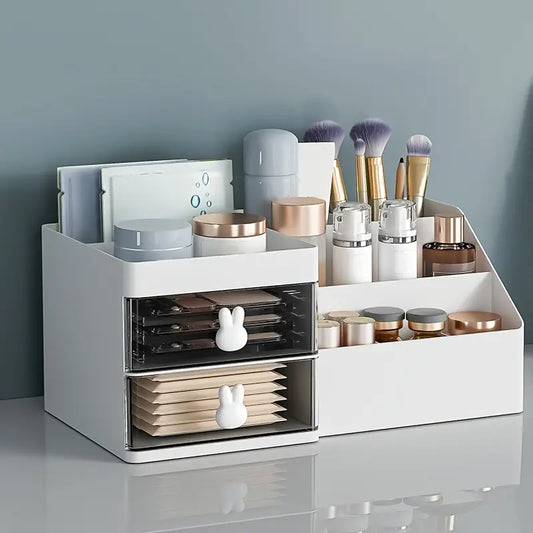 Makeup Organizer Office Desktop Organizer With Drawer, Desk Top Makeup Accessories Stationary Organizer