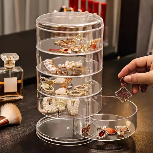 1pc Multi-layer Rotation Storage Box For Jewelry- 5 layers