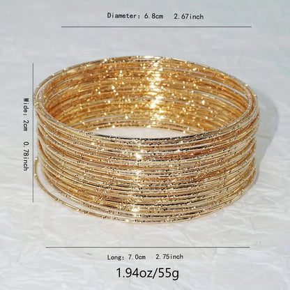30pcs/Set Color 14K Plated Iron Circle Bangle Bracelet For Women Party Favors