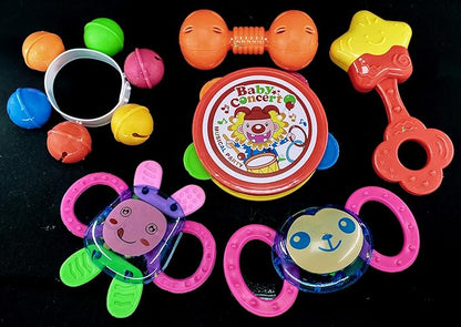 Rachna's Musical Rattle Toy Set for Babies Infants / Non-Toxic Baby Safe Rattling Sound Interactive Developmental Teether Rattles