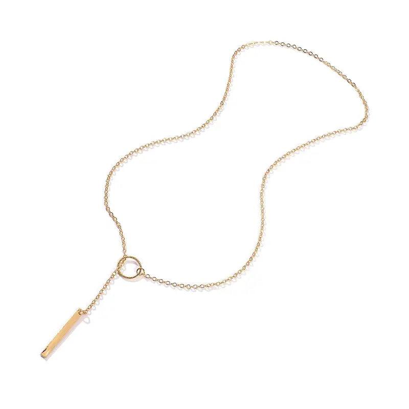 1pcs Metal Stick Pendant Necklace