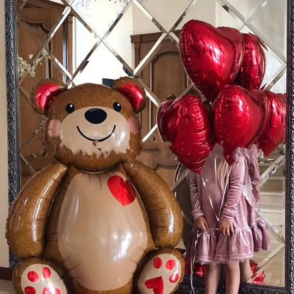 1pc, Cartoon Love Bear Foil Balloon, Valentine's Day Decor