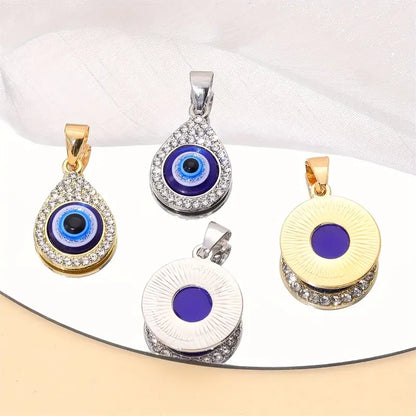 1pc Unique Round Drop Devil's Eye Pendant Alloy Turkish Blue Eye Pendant