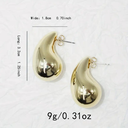 Creative Glossy Chunky Water Drop Shaped Stud Earrings