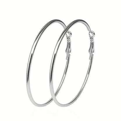 Simple Hoop Earrings Leisure Style Alloy Plated Jewelry