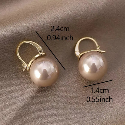 Exquisite Vintage Pearl Pendant Hoop Earrings - Zinc Alloy Jewelry with Imitation Pearls