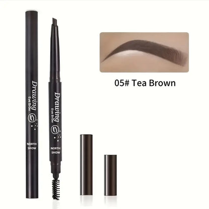 4-color Double-headed Eyebrow Pencil Waterproof Long Lasting