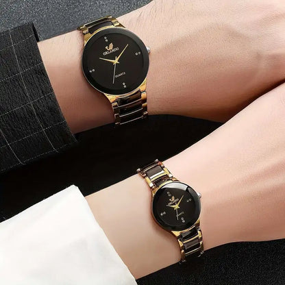 2pcs/set Fashionable Quartz Couples Watch Set