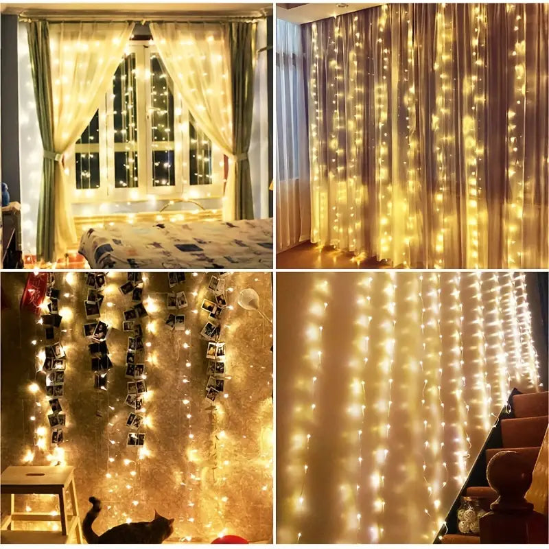 3m USB Copper Wire Curtain String Lights With Remote, String Lights For Indoor