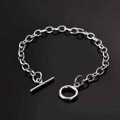 OT Buckle Link Chain Bracelet Hip Hop Style