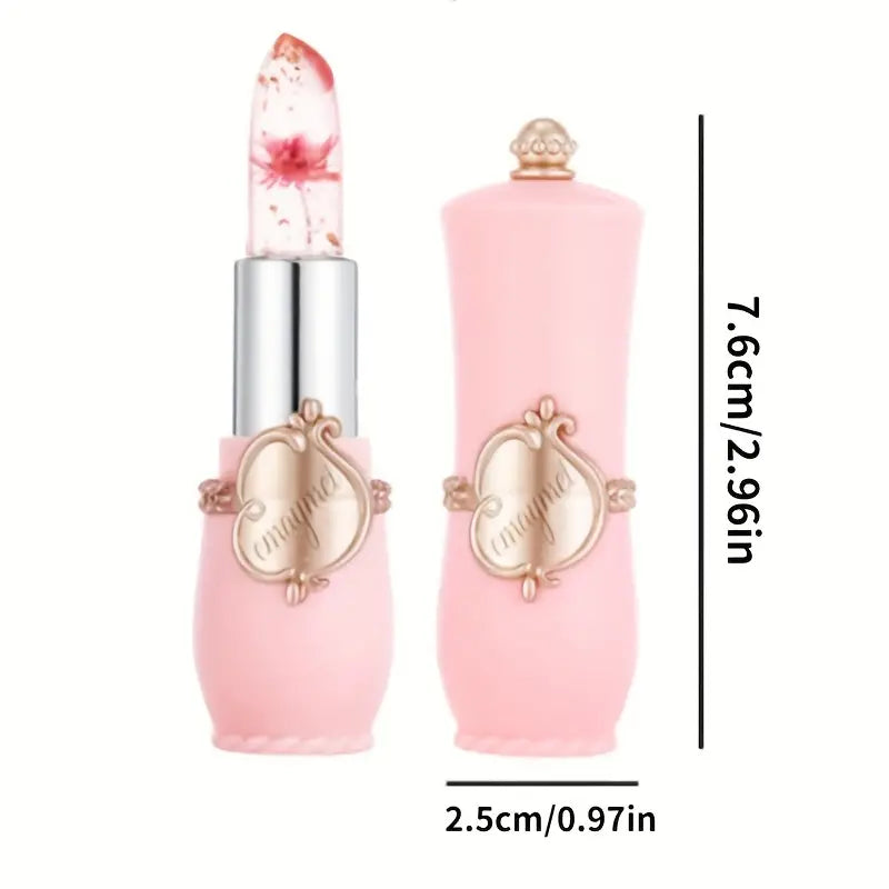 Bright Flower Crystal Jelly Lipstick , Magic Temperature Color Changing Lip Balm