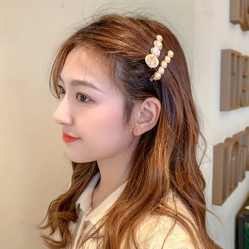 1 Set Exquisite And Cute Hair Clip Set, Fashion Leaf Flower Hairpin, Princess Hair Accessories