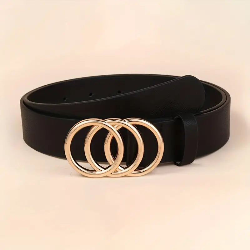 Golden Triple Ring Buckle Belts