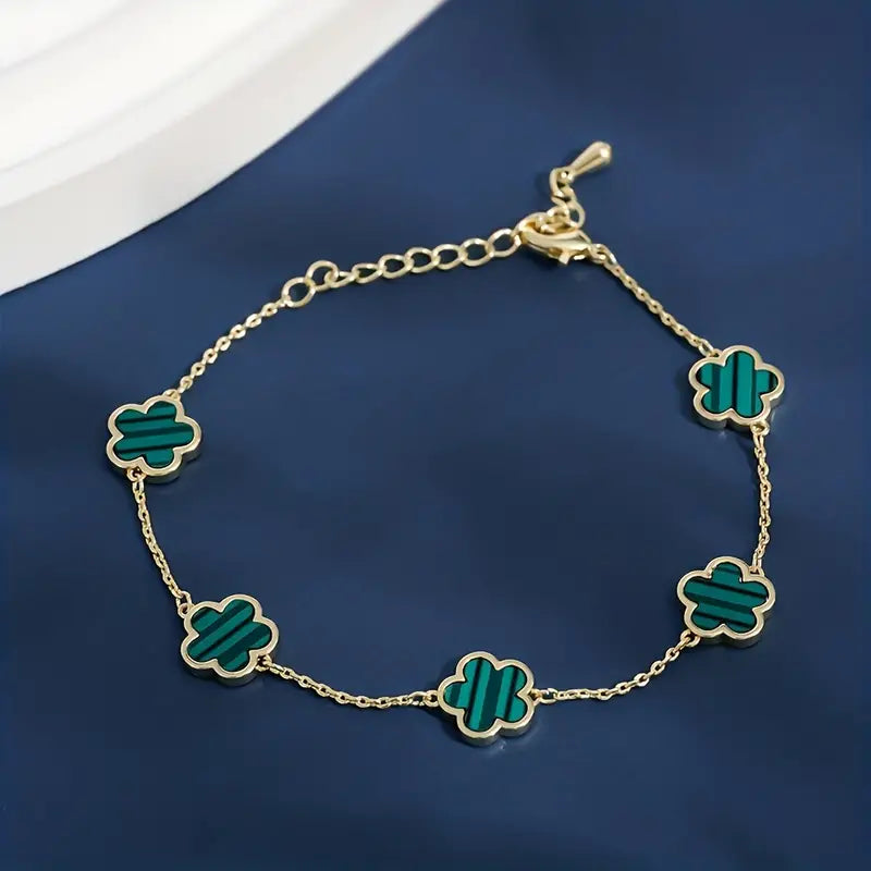 1pc Simple Style Flower Thin Chain Bracelet Elegant