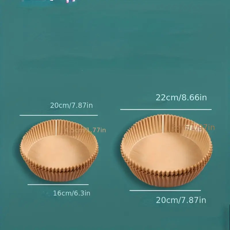 50 pcs Disposable Air Fryer Liners (16.0cm/19.99cm), Paper Air Fryer Liner Pots