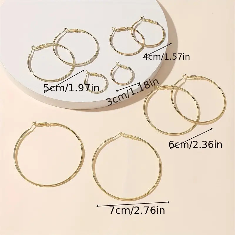 Simple Hoop Earrings Leisure Style Alloy Plated Jewelry