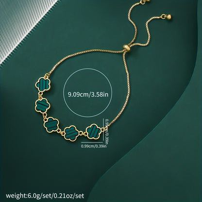 1pc Flower Thin Chain Bracelet Simple Style Copper Hand Chain Jewelry Decoration For Women