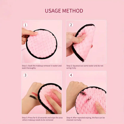 3pcs Double-sided Washable Facial Makeup Remover Pads, Reusable Makeup Remover Pads