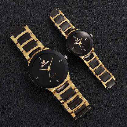 2pcs/set Fashionable Quartz Couples Watch Set