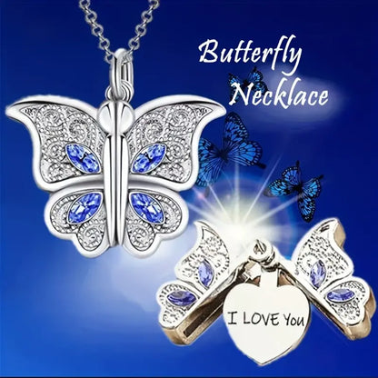 1pc Fashion Classic Openable Butterfly Pendant Necklace