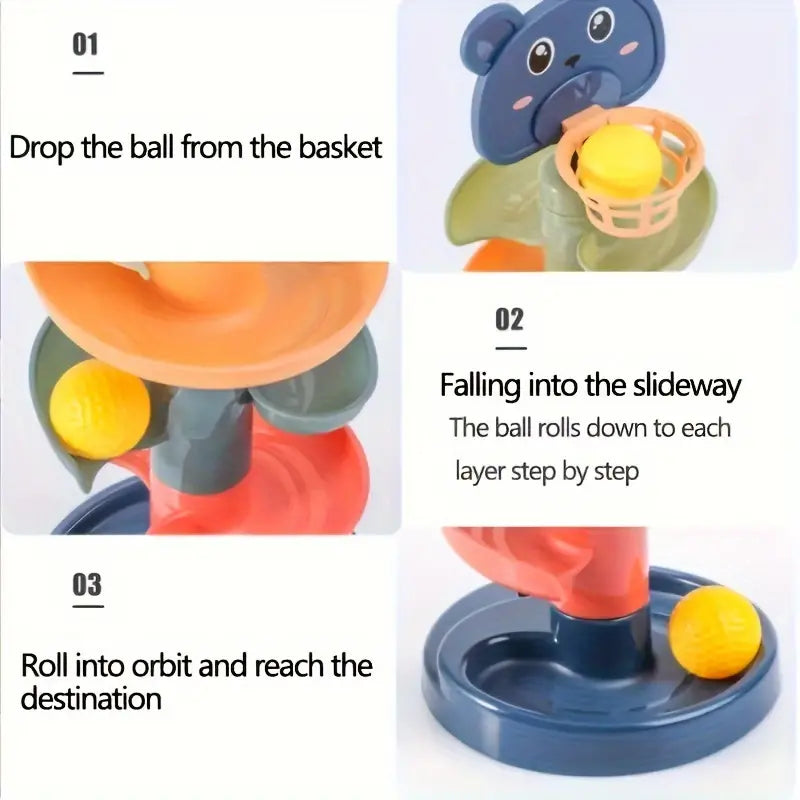 Children's Ramp Toy Basketball Track- 5 Layers- 5 Balls
