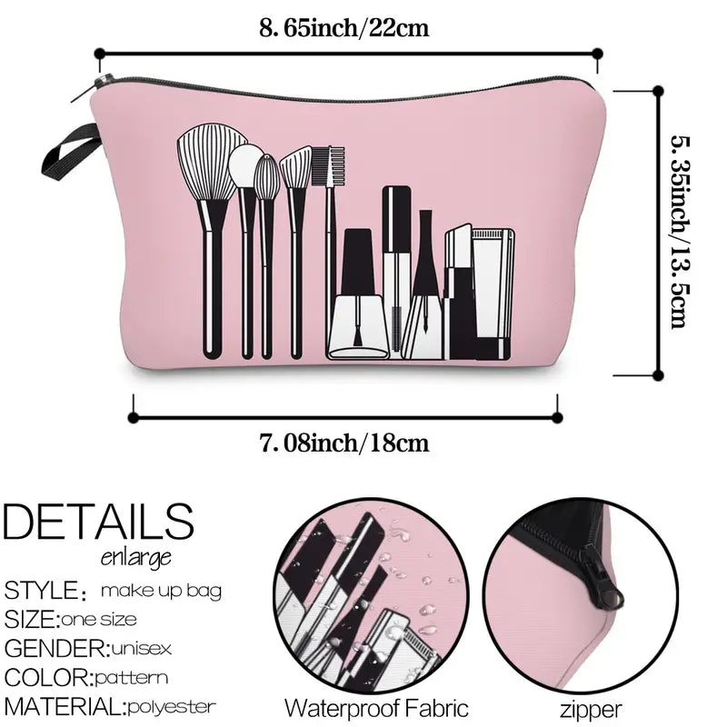 Cosmetic Bag for Women - Water Resistant Travel Toiletry Organizer with Zipper