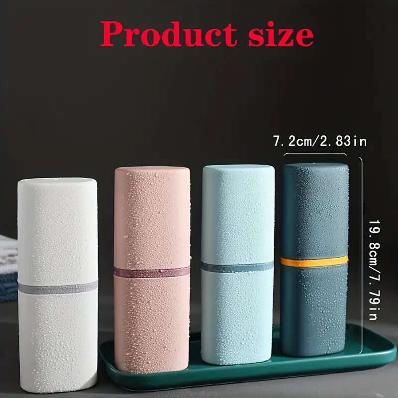 1pc High-Quality Travel Toothbrush Box with Mouthwash Cup and Toothpaste Storage Tray