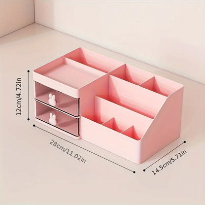 Makeup Organizer Office Desktop Organizer With Drawer, Desk Top Makeup Accessories Stationary Organizer