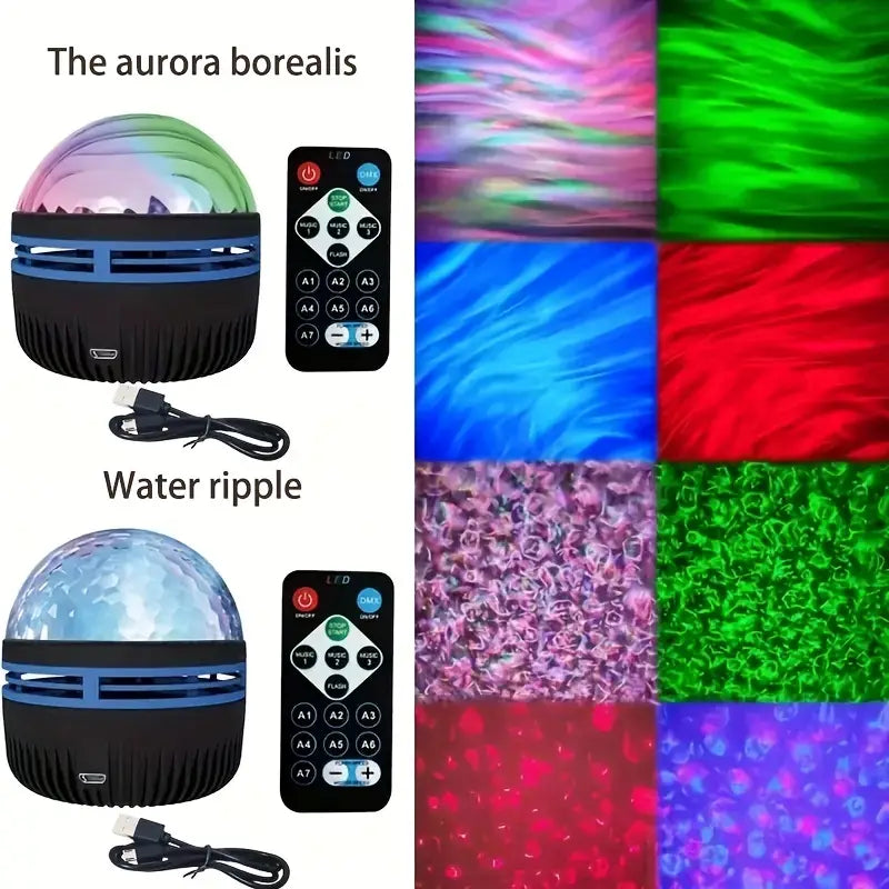 7 Color Changing Night Light Projector With Remote Control For Bedroom 1pc
