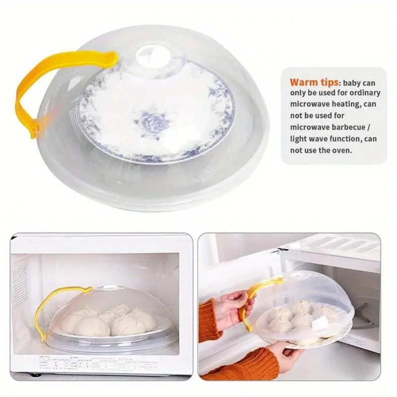 1pc Food Cover, Microwave Splatter Plate Cover Lid, Heat Resistant 200 Degrees
