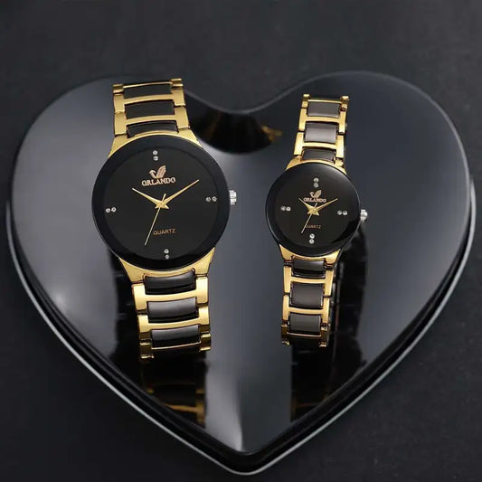 2pcs/set Fashionable Quartz Couples Watch Set