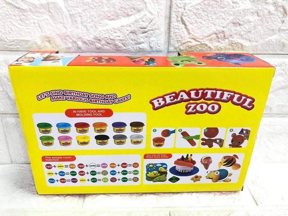 12-Piece Beautiful Zoo Colour Dough Set