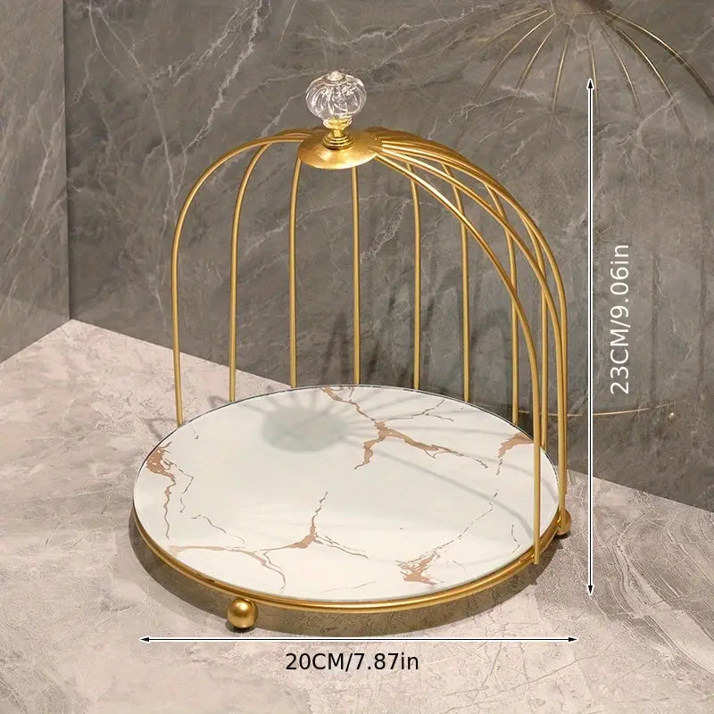 1pc Birdcage Design Makeup Organizer Vanity Tray