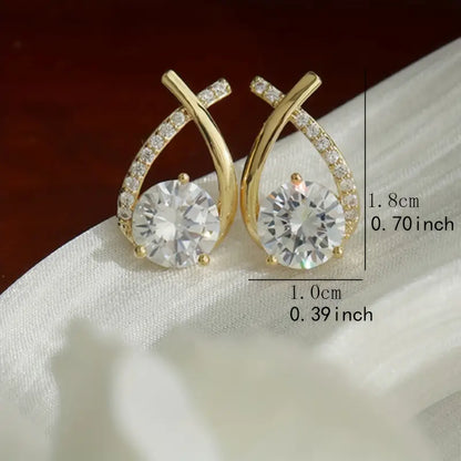 Creative Design Stud Earrings Alloy Jewelry Embellished With Rhinestones