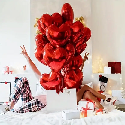10pcs 45.72 Cm Love Aluminum Film Balloon Red Balloon Engagement Romantic