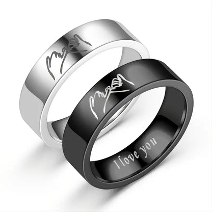 1pair Fashion Matching Rings For Couples, I Love You Promise Rings Hand In Hand Promise Ring, Couples Rings Set