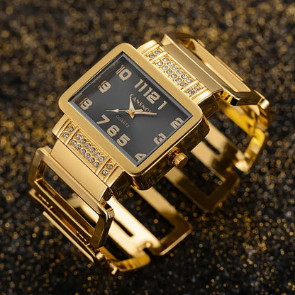 Luxury Rectangle Rhinestone Dial Women'S Fashion Bracelet Watch